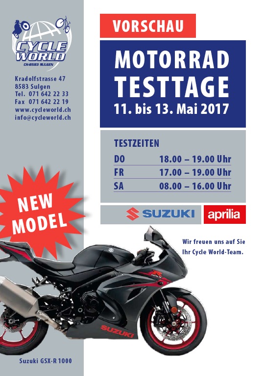 Motorrad Testtage 2017 Motorrad Testtage 2017
