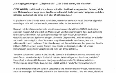 CYCLE WORLD GmbH im Wandel der Zeit…..